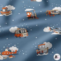 Autobusy samoloty niebieskie tło wz2832
